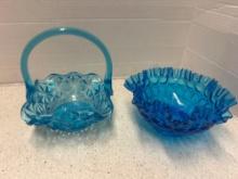 vintage blue glass