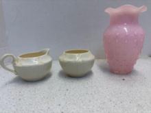 BELLEEK And case glass vase