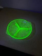 depression uranium glass dish