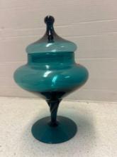 vintage glass lidded jar made in Italy