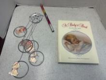 vintage angel chimes and a babys book