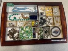 costume jewelry in ESTEE lauder Tray