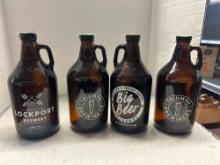 4 advertising Beer growlers, triumph, big beer, Lockport