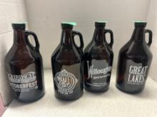 4 advertising beer growlers