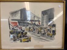 JOHN HAYMSON Fulton market watercolor