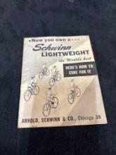 Schwinn lightweight bicycle manual circa 1960