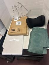 artwork, square cubby, memory foam head rest