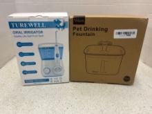 pet drinking fountain and oral irrigator