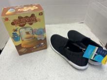 Desktop pottery machine and size 11 slip ons