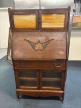antique oak drop front desk