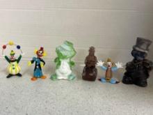amazing art deco glass clowns