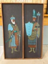 mid-century wall plaques 12 x 36