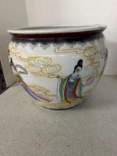large vintage Chinese planter fish bowl