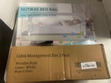 bed rail, cable management box