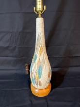 25 inch mid-century modern turquoise ceramic art lamp