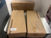 three boxes of wall mounted floating shelves