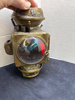 E&J Edmund And Jones brass automotive kerosene lantern
