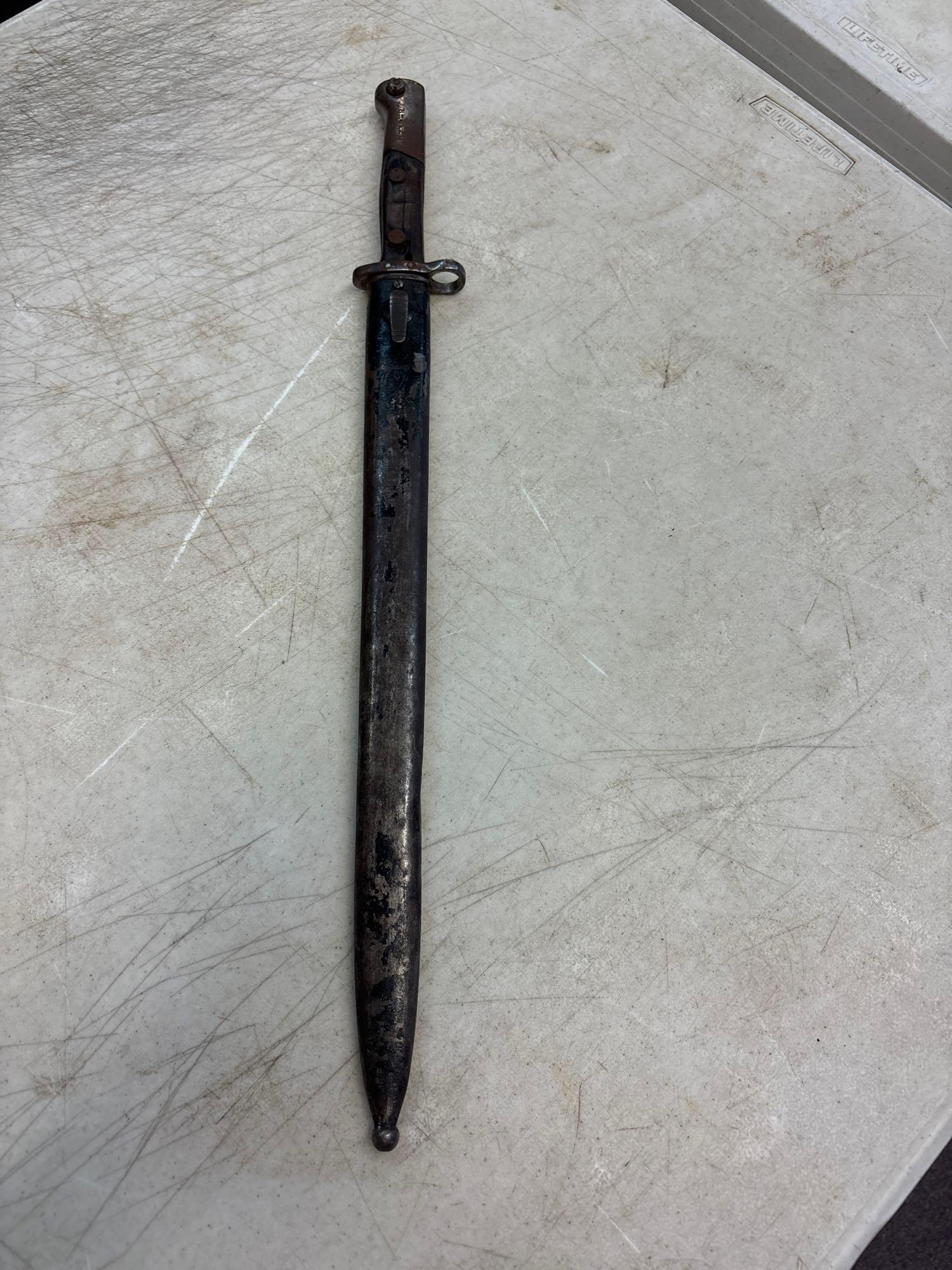 European bayonet 20 1/2 inches long with sheath