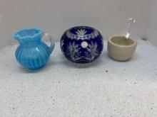 Glass items, see description