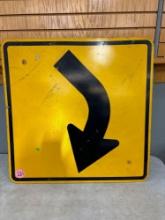 Steel arrow road sign