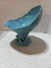 royal haeger light blue pedestal dish