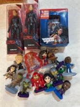 collectible Marvel toys, two new Selina Kyle cat women figures and wonder woman figure