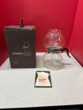 Vintage Pyrex 9 cup coffee maker carafe, original box