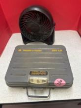 General utility 250 pound scale and Honeywell fan