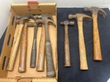 Old hammers, clay hammers ball peen estwing