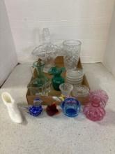 Nice glass lot, crackle, glass, Fenton, etc.