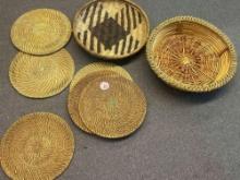 wicker baskets and chargers