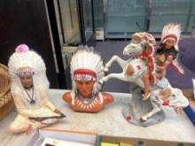 history Native American figures and bust