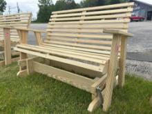 4 foot farmhouse style classic platform, glider porch rocker