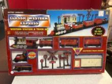classic western express train set in box