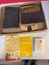 antique stethoscope parts, dental mold, etc.