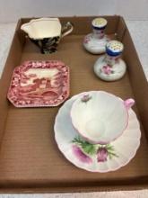 Spode ashtray, chintz Creamer, more
