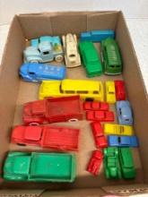 22 vintage plastic cars and trucks