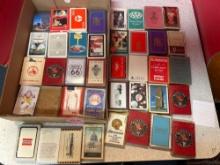38 pieces approx. vintage playing cards, airlines, Coca-Cola, B + O, Uniroyal advertising, Winston