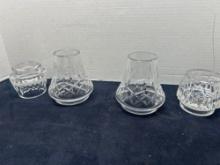 pair of Waterford hurricane lamps