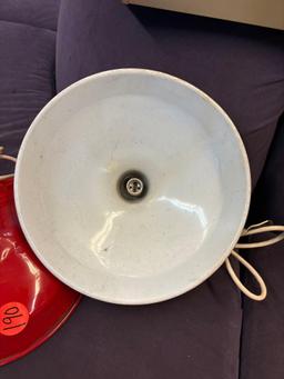 Red enamel pendant lights