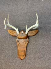 Deer head with antlers wall mount decor