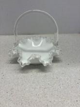 Fenton silver crest ruffled basket