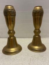vintage brass Egyptian lamp stands
