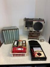GE radio cassette recorder, voltage Tester, New golf balls