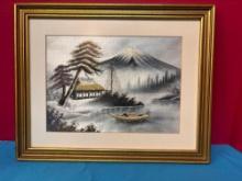 Art Japanese Silk embroidery Mount Fuji