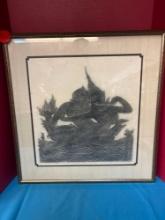 Art framed temple rubbing