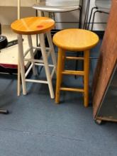 Pair of wood stools