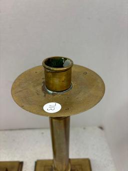 Large brass candleholders