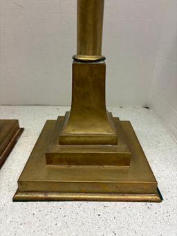 Large brass candleholders