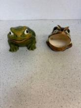 Pottery frogs, one is Atlantic mold